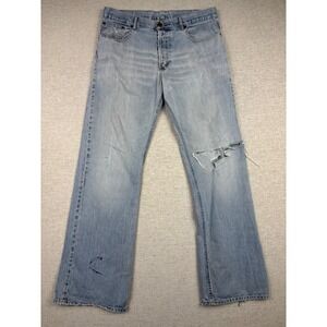 Divided H&M Bootcut Men's 36x33 Jeans Light Washed Distressed Kne Honeycomb Fade